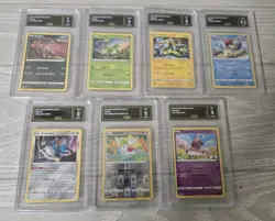 Lot Of 7 GMA Graded Pokemon Cards Sword & Shield Shaymin Virizion Zeraora - Image 1