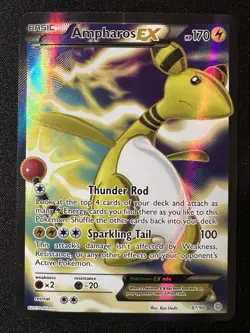 Pokemon TCG Ampharos EX Holo Card 87/98 Full Art Ancient Origins - Image 1