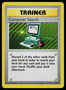 Pokemon Card - Computer Search Base Set (Shadowless) 71/102 Rare - Image 1