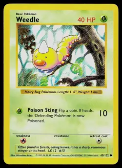 Pokemon Card - Weedle Base Set (Shadowless) 69/102 Common - Image 1