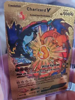 Charizard V Gold Foil Fan Art Vinyl Collector Pokemon Card HP508 LV91 V Evoluti - Image 3