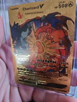 Charizard V Gold Foil Fan Art Vinyl Collector Pokemon Card HP508 LV91 V Evoluti - Image 4