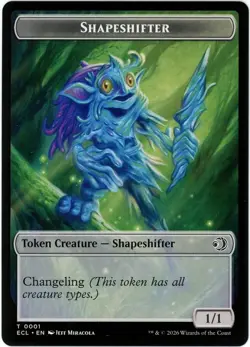 Shapeshifter / Merfolk Token NM Lorwyn Eclipsed MTG Magic The Gathering English - Image 1