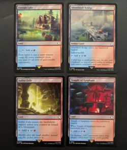 MTG Magic Set of 4 Fallout Izzet Dual Lands EDH Commander Staples Blue Red Mana - Image 1