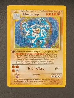 Pokemon Card 1995 Machamp Base Set 8/102 Hologram 1st Edition Holo Rare - Image 3