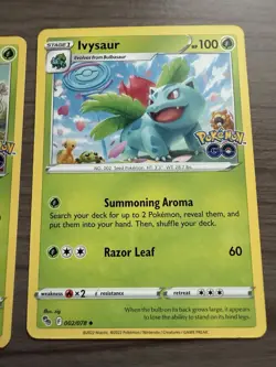 Bulbasaur 1/78 Pokemon Go Ivysaur 2/78 Pokemon Go TCG Nm Non Holo - Image 3