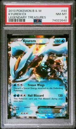 Kyurem Ex Pokemon Black & White Legendary Treasures 44 NM PSA 8 - Image 1