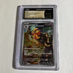 CGC 10 PRISTINE Pyroar 077/073 Triplet Beat Art Rare Holo Pokemon sv1a - Image 1