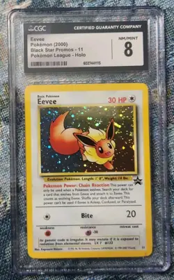Pokemon - Eevee #11 - Black Star Promo - 2000 - Holo - CGC 8 - Classic - WOTC - Image 1
