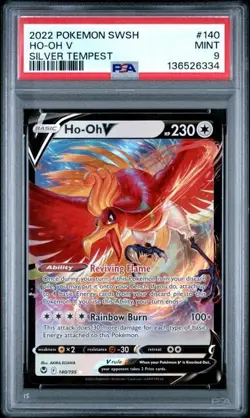 2022 POKEMON SWORD & SHIELD SILVER TEMPEST #140 HO-OH V MINT PSA 9 - Image 1