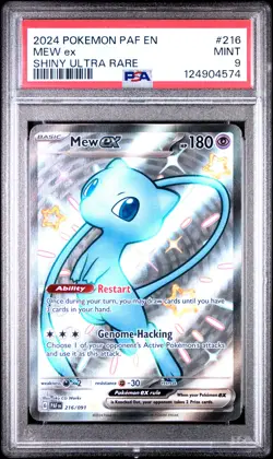 2024 POKEMON PAF EN-PALDEAN FATES SHINY ULTRA RARE #216 MEW EX PSA 9 - Image 1