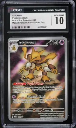 Eng Pokemon (2025) Alakazam 009 Me: Mega Evolution Promo Holo CGC 10 GEM MINT - Image 1