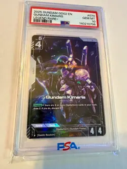 2025 Gundam Card Game TCG GD02-070 Gundam Kimaris Legend Rare + PSA 10 POP 2 - Image 1