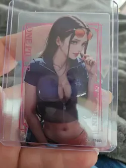 One Piece Holo Hearts Vinyl Clear ' Robin ' KN-UTT-003 Trading PACK FRESH Card - Image 1