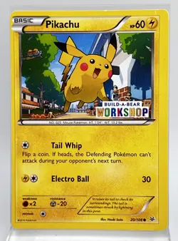 Pikachu 20/108 Build a Bear Stamped Pokemon Card Roaring Skies 2015 LP/MP - Image 1