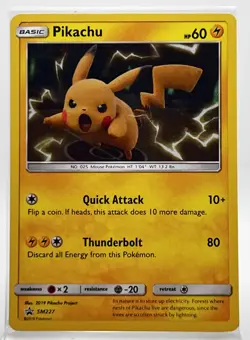 Pikachu SM227 Cosmos Holo Pokemon Card Black Star Promo 2019 LP - Image 1