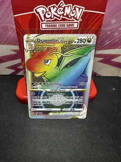 Pokemon Go Dragonite VSTAR Rainbow Secret Rare Card 81/78 MINT - Image 1