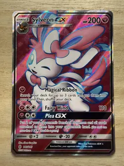 Pokemon TCG SYLVEON GX Guardians Rising Holo Full Art Ultra Rare Card 140/145 NM - Image 1