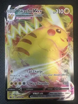 Pokemon Pikachu TCG VMAX SWSH286 Black Star Promo Card - Image 1