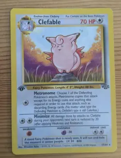 Clefable 17/64 Pokemon 1st Edition Jungle Non Holo Card 1999 WOTC MP - Image 1