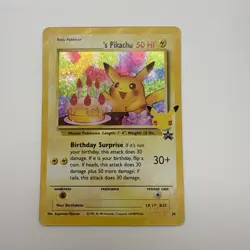 Pokemon TCG Birthday Pikachu Card - Holo Rare Promo 50 Hp - Image 2