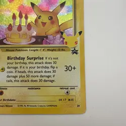 Pokemon TCG Birthday Pikachu Card - Holo Rare Promo 50 Hp - Image 4