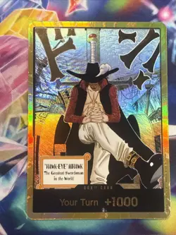 1x DON!! Card Gold Frame Mihawk OP14 ONE PIECE Seven Warlords MINT English - Image 1