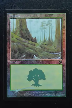 Magic The Gathering MTG FOREST (348) FOIL Mercadian Masques LP Lightly Played - Image 1