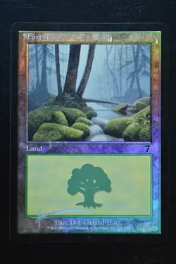 Magic The Gathering MTG FOREST (328) FOIL Seventh Edition MP Moderately Played - Image 1