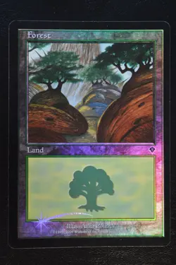 Magic The Gathering MTG FOREST (349) FOIL Invasion MP Moderately Played - Image 1