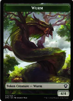MTG TCG - Wurm Token 19 Commander: Dominaria United - NM Free Shipping $5+ - Image 1