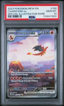 2023 POKEMON MEW EN-151 SPECIAL ILLUSTRATION RARE #199 CHARIZARD EX PSA 10 - Image 1