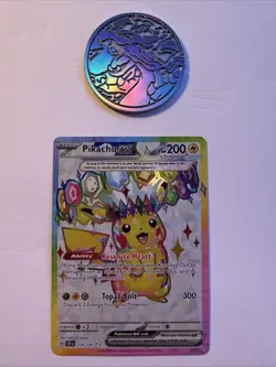 Pokemon TCG Surging Sparks Pikachu EX Full Art Holo Card 219/191 Ultra Rare - Image 1