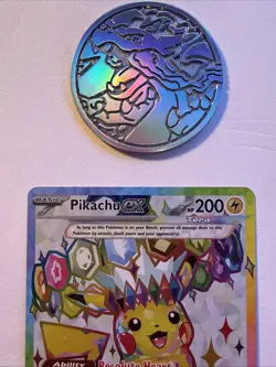 Pokemon TCG Surging Sparks Pikachu EX Full Art Holo Card 219/191 Ultra Rare - Image 3
