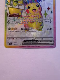 Pokemon TCG Surging Sparks Pikachu EX Full Art Holo Card 219/191 Ultra Rare - Image 4