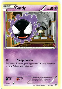 Pokemon - Gastly - 58/162 - Common - XY - BREAKthrough - LP - Image 1