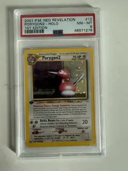 2001 Pokemon Neo Revelation 1st Edition Porygon 2 #12 PSA 8 w/ Swirl - Image 1