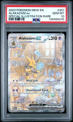 2023 POKEMON MEW EN-151 SPECIAL ILLUSTRATION RARE #201 ALAKAZAM EX PSA 10 - Image 1