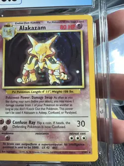 1999 WOTC Pokemon Base Set Alakazam 1/102 Unlimited Holo TCG CGC 8.5 NM/MINT+ - Image 5