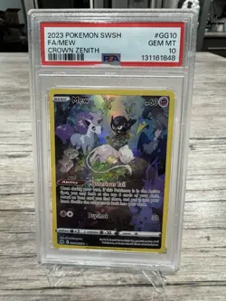 2023 POKEMON SWORD & SHIELD CROWN ZENITH #GG10 FULL ART/MEW PSA 10 - Image 1