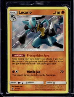 Lucario HOLO RARE SM Ultra Prism 67/156 (NM) Pokemon TCG 2018 - Image 1