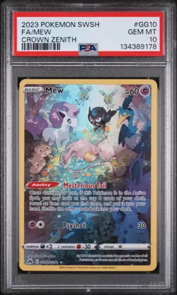 2023 POKEMON SWORD & SHIELD CROWN ZENITH #GG10 FULL ART/MEW PSA 10 - Image 1