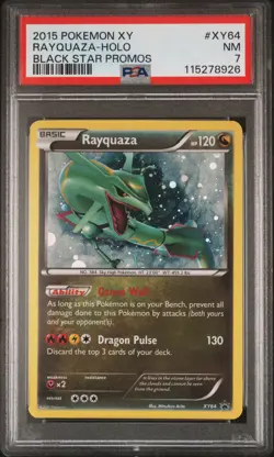2015 POKEMON XY BLACK STAR PROMO RAYQUAZA #XY64 PSA 7 NM #115278929 (SWIRL) - Image 1