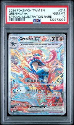 2024 POKEMON TWM EN-TWILIGHT MASQUERADE #214 GRENINJA EX PSA 10 - Image 1