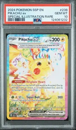 Pikachu ex 238/191 Sv08: Surging Sparks Holo PSA 10 Pokemon - Image 1