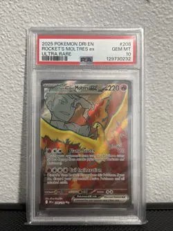 Pokemon TCG Team Rocket’s Moltres 208/182 Destined Rivals - Graded PSA 10 GEM MT - Image 1