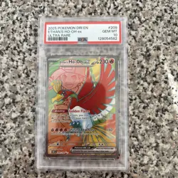 Pokemon Destined Rivals Ethan’s Ho-Oh Ex PSA 10 Ultra Rare 209/182 - Image 1