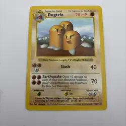 Heavily Played, English Pokemon Regular Dugtrio - 19/102 - Rare - Shadowless Edi - Image 1