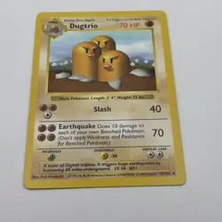 Heavily Played, English Pokemon Regular Dugtrio - 19/102 - Rare - Shadowless Edi - Image 2