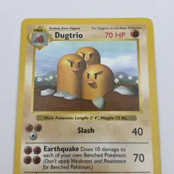 Heavily Played, English Pokemon Regular Dugtrio - 19/102 - Rare - Shadowless Edi - Image 3